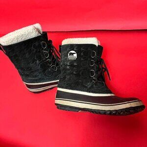 Sorel / Waterproof fluffy cuffed winter boots 🖤🩶​​